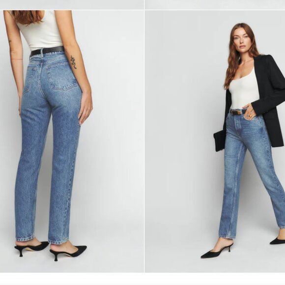 Reformation Cynthia High Rise Straight Jeans in Vintage Marzipan, NWT Size 31 - Picture 5 of 5